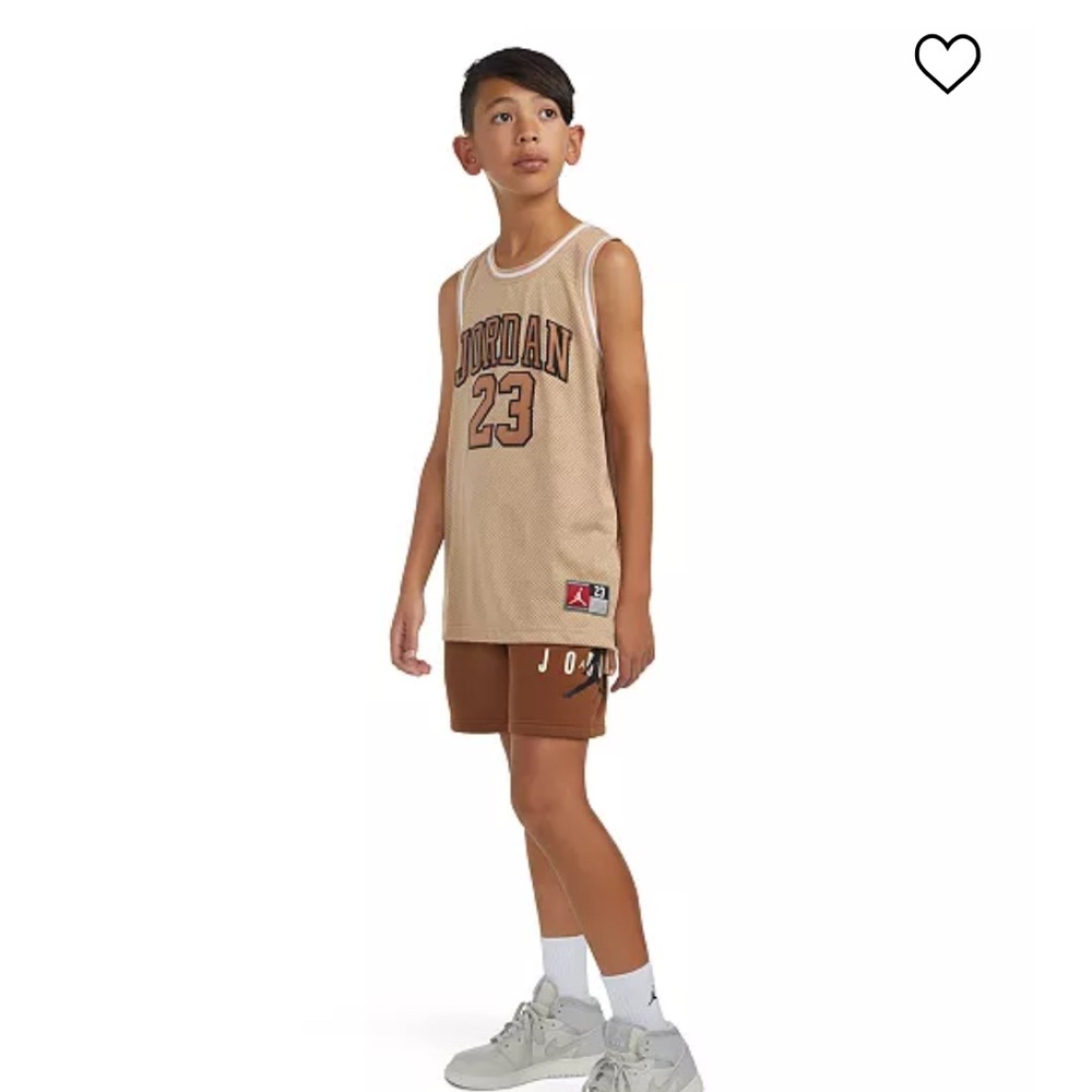 Jordan Kids' Tan Basketball Jersey